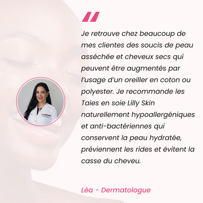 Taie d'oreiller 100% soie de mûrier